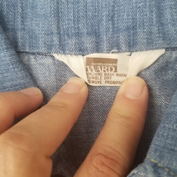 Vintage Montgomery Ward Denim Button Up Top - Picture 8 of 8